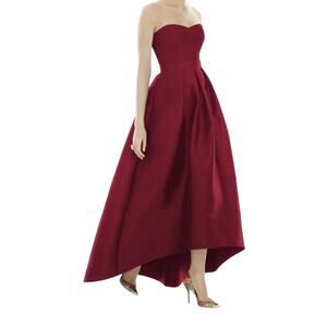 Alfred Sung dress D699 Strapless high low ballgown red size 18